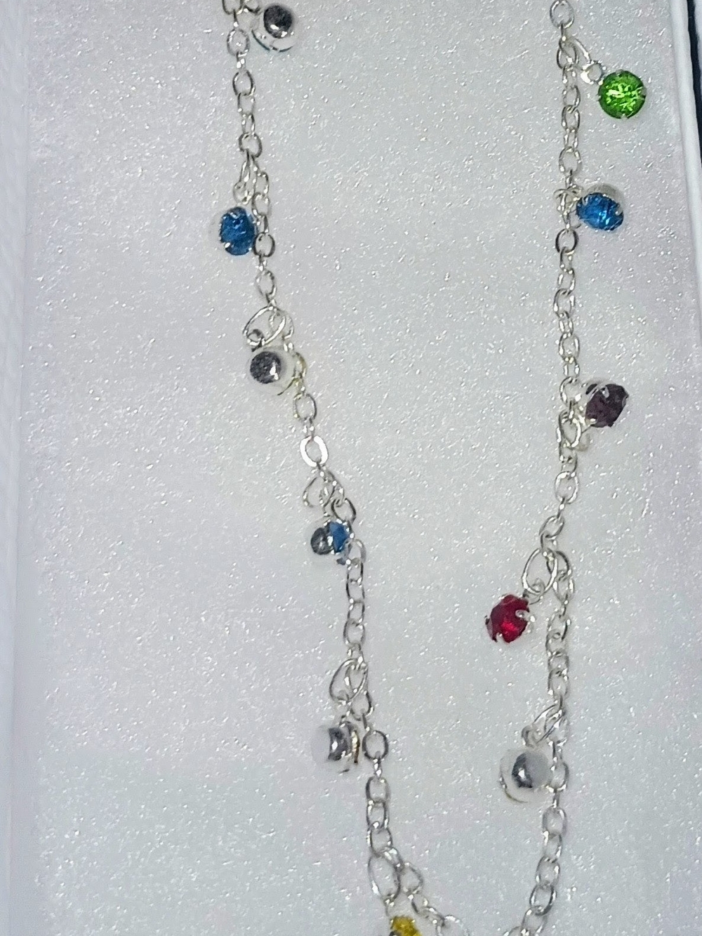 Silver-Tone Multi-Color Charm Necklace - Women Jewelry